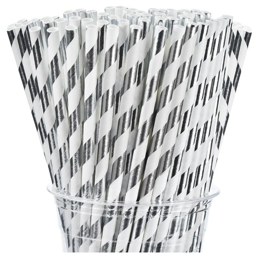 Paper Straws Metallic 25ct