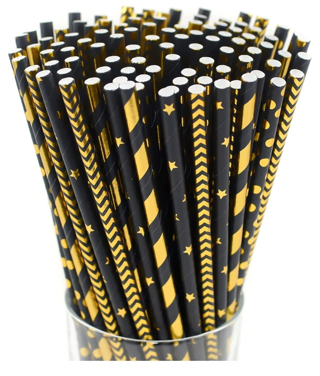 Paper Straws Metallic 25ct